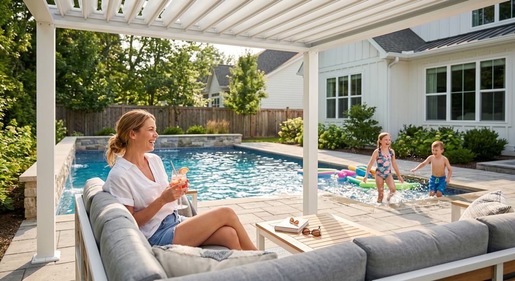 Poolside pergola